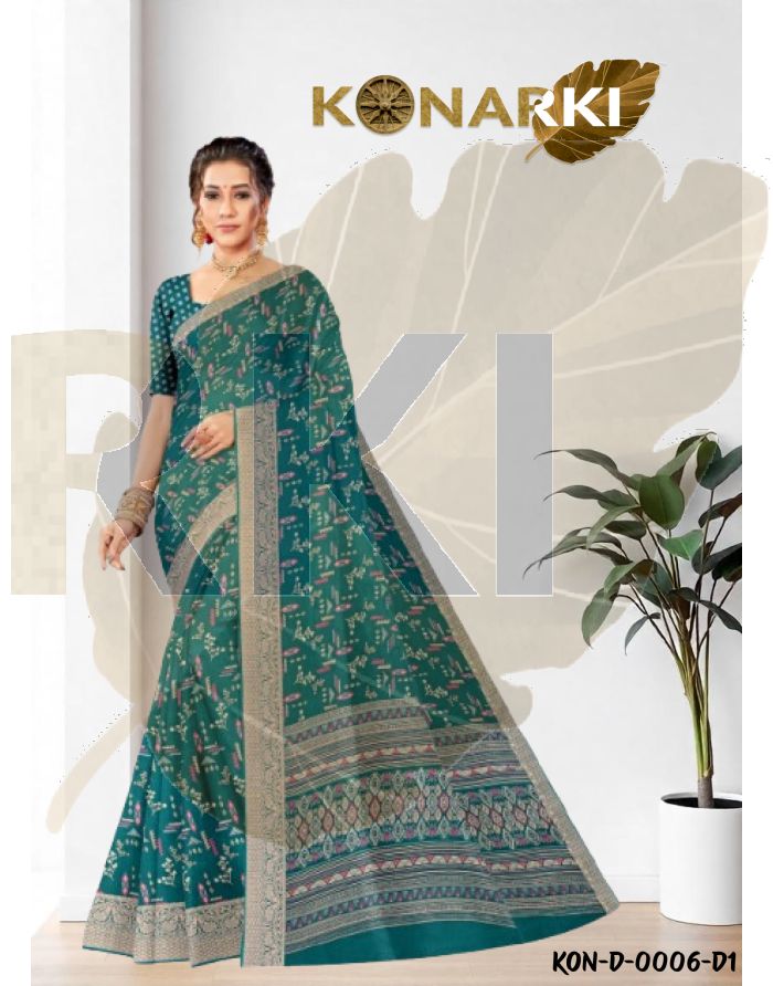Arshiya Green Chiffon Jacquard Saree with Intricate Floral Motifs and Unstitched  Blouse