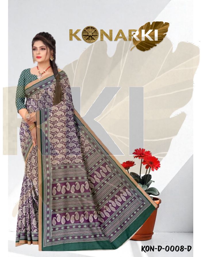 Inaya Dark Maroon Paisley Cotton Saree with Traditional Charm and Unstitched Blouse