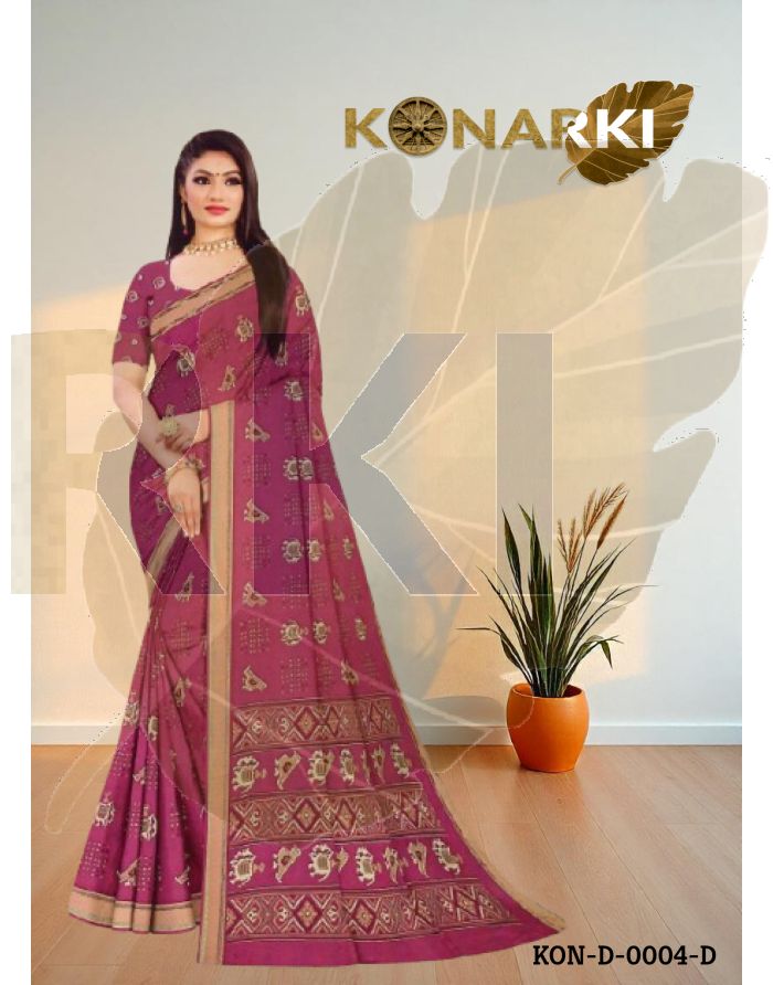 Sharvya Magenta Pink Wetless Viscose Saree with Traditional Elegance and Unstitched Blouse