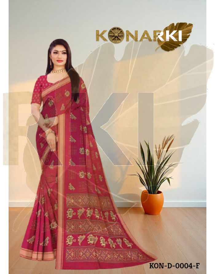 Sharvya Pink Wetless Viscose Saree with Traditional Elegance and Unstitched Blouse