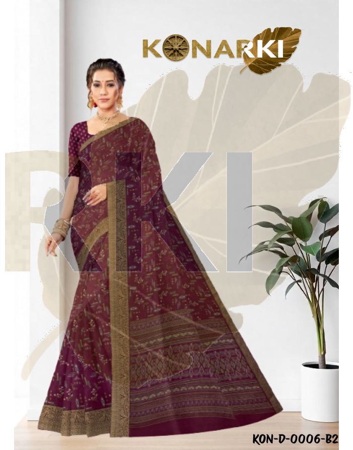 Arshiya Maroon Chiffon Jacquard Saree with Intricate Floral Motifs and Unstitched  Blouse