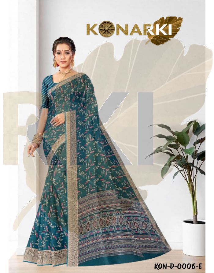 Arshiya Deep Ocean Blue Chiffon Jacquard Saree with Intricate Floral Motifs and Unstitched  Blouse