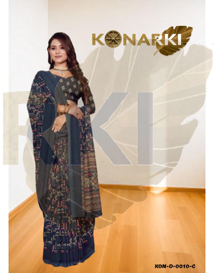 Yashvika Iris Blue Grace Lightweight Saree with Unstitched Blouse