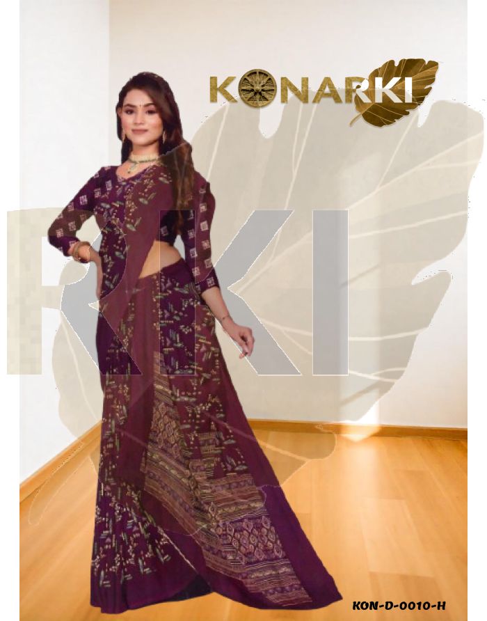 Yashvika Wine Grace Lightweight Saree with Unstitched Blouse