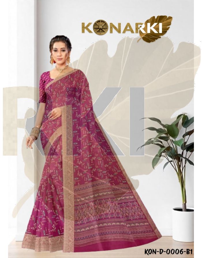 Arshiya Multi Colour Chiffon Jacquard Saree with Intricate Floral Motifs and Unstitched  Blouse