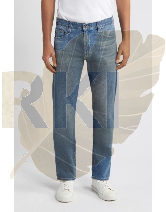 Vintage Sky Blue Non Stretch Custom Jeans for Men