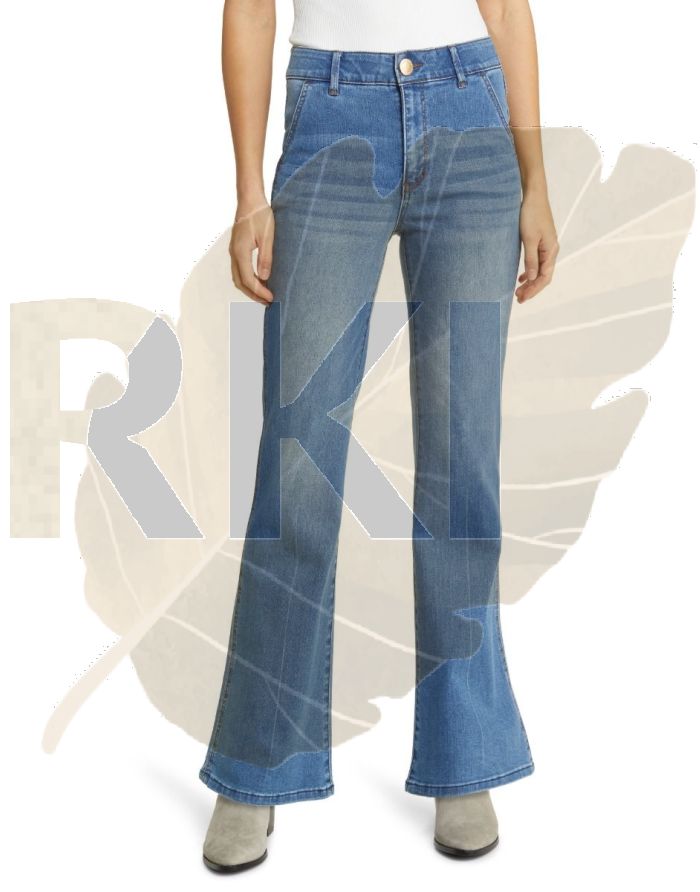Vintage Sky Blue Non Stretch Custom Jeans for Women